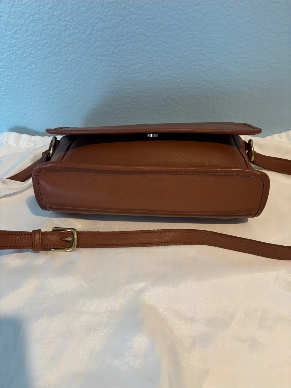 Coach Brown Leather Crossbody Bag with Gold Hardware
